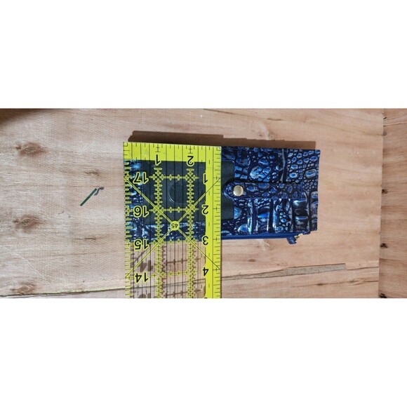 Brahmin Melbourne Leather Credit Card Slim Wallet Holder BLUE VIPER OMBRE - Picture 6 of 6